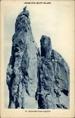 Ak Chamonix Mont Blanc Haute Savoie, Escalade d'une Aiguille
