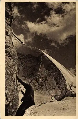 Ak Chamonix Mont Blanc Haute Savoie, Glacier du Geant, Le Grand Flambeau