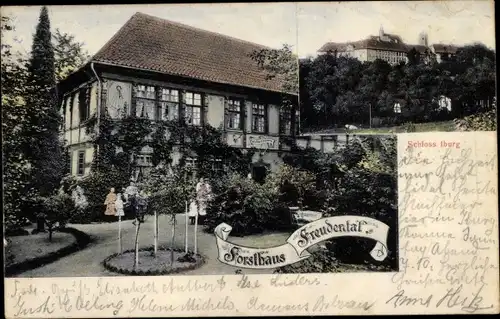 Ak Bad Iburg am Teutoburger Wald, Forsthaus Freudental, Schloss Iburg