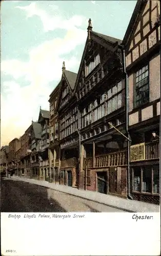 Ak Chester Cheshire England, Bishop Lloyd's Palace, Watergate Street