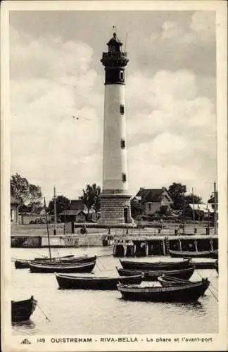 Ak Ouistreham Riva Bella Calvados, Le Phare, L'Avant Port