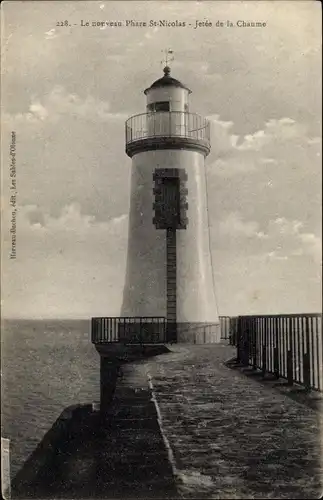 Ak Le Verdon sur Mer Gironde, Le nouveau Phare St. Nicolas, Jetee de la Chaume