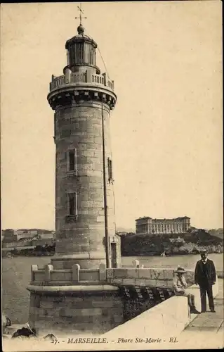 Ak Marseille Bouches du Rhône, Phare Sainte Marie