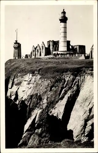 Ak Plougonvelin Finistère, Pointe de Saint Mathieu, L'Abbaye et le Phare