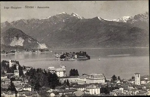 Ak Stresa Piemonte Italien, Lago Maggiore, Panorama