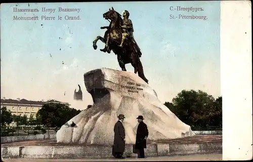 Ak Sankt Petersburg Russland, Monument Pierre le Grand