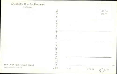 Ak Annahütte Schipkau Niederlausitz, Klubhaus, Außenansicht