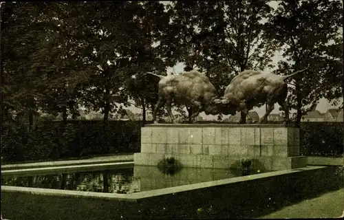 Ak Kaliningrad Königsberg Ostpreußen, Auerochsen Denkmal