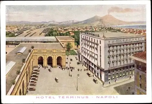 Künstler Ak Napoli Neapel Campania, Hotel Terminus