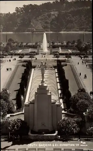 Ak San Francisco Kalifornien USA, South Gardens GGI Exposition 1939