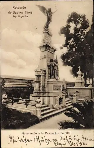 Ak Buenos Aires Argentinien, Monumento a la Revolucion de 1890