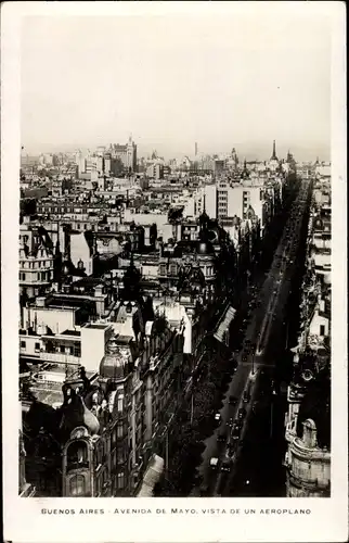 Ak Buenos Aires Argentinien, Avenida de Mayo, Vista de un Aeroplano