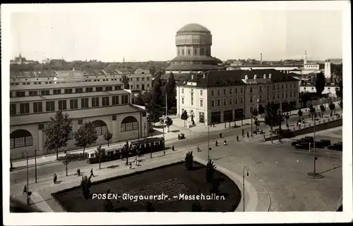 Foto Ak Poznań Posen, Glogauer Straße, Messehallen