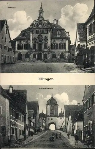 Ak Ellingen in Mittelfranken Bayern, Pleinfeldertor, Rathaus