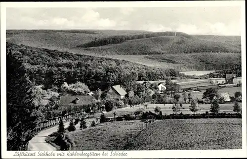 Ak Siekholz Schieder Schwalenberg in Lippe, Teilansicht mit Kahlenbergturm