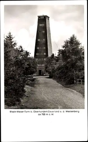 Ak Oberhundem Kirchhundem Sauerland, Rhein-Weser-Turm auf dem Westenberg