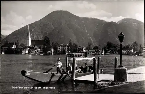 Ak Rottach Egern in Oberbayern, Überfahrt, Tegernsee