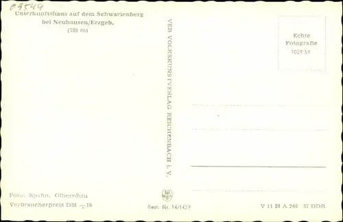 Ak Neuhausen Erzgebirge, Unterkunftshaus auf dem Schwartenberg