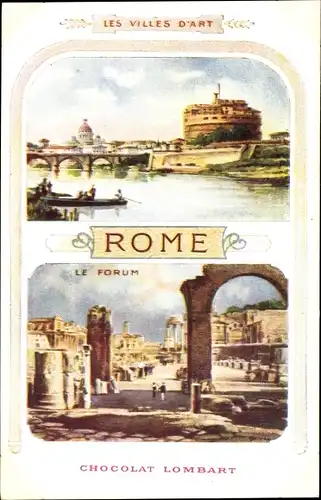 Ak Roma Rom Lazio, Forum Romanum, Tiberpartie, Chocolat Lombart Paris