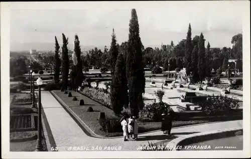 Ak São Paulo Brasilien, Jardim do Museo Ypiranga