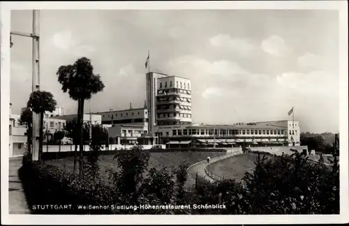 Ak Weißenhof Stuttgart in Baden Württemberg, Weißenhofsiedlung, Höhenrestaurant Schönblick, Bauhaus