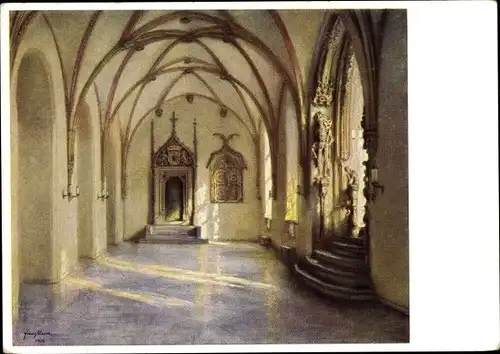 Künstler Ak Huth, Franz, Wrocław Breslau Schlesien, Rathaus, Innenansicht, Remter