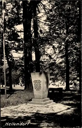 Ak Hellendorf Bad Gottleuba-Berggießhübel in Sachsen, Denkmal, Olympia