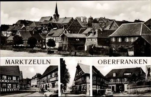 Ak Marktzeuln in Oberfranken, Stadtbild, Straßenpartie, Gasthof