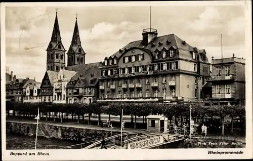 Ak Boppard am Rhein, Rheinpromenade