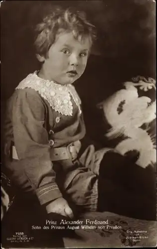 Ak Prinz Alexander Ferdinand, Sohn des Prinzenpaares August Wilhelm von Preußen, Liersch 7599