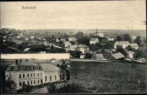 Ak Sadisdorf Dippoldiswalde im Erzgebirge, Gesamtansicht, Gasthof