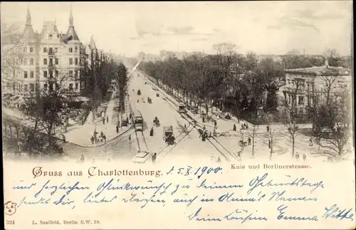 Ak Berlin Charlottenburg, Knie und Berliner Straße