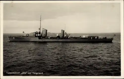 Ak Deutsches Kriegsschiff, Iltis, IT, Torpedoboot vor Helgoland