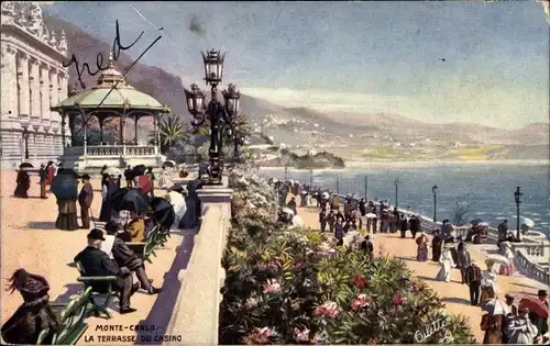 Künstler Ak Monte Carlo Monaco, La Terrasse du Casino