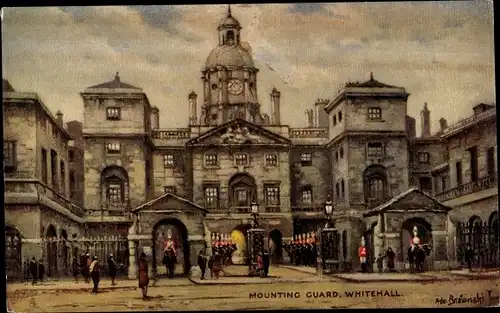 Künstler Ak Brianski, Ade., London City, Mounting Guard, Whitehall, Tuck 3583