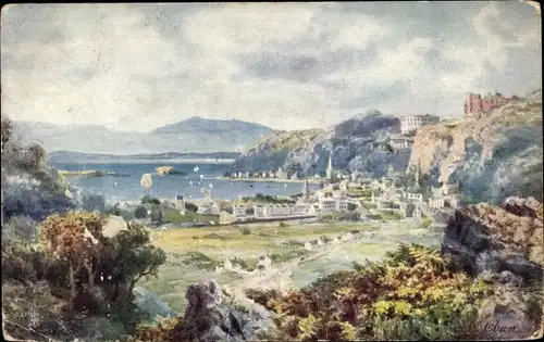 Künstler Ak  Oban Schottland, Teilansicht