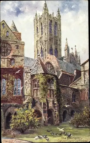 Künstler Ak Flower, Charles, Canterbury Kent England, Cathedral, The Baptistery
