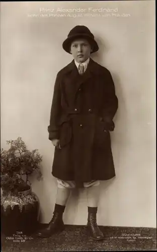 Ak Prinz Alexander Ferdinand, Sohn des Prinzenpaares August Wilhelm von Preußen