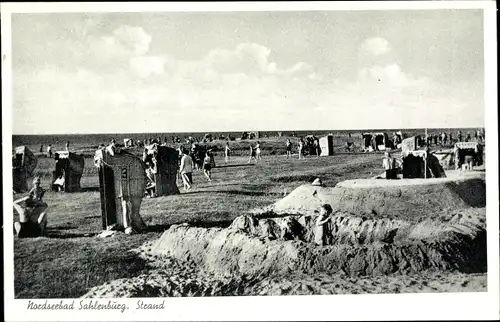 Ak Sahlenburg Cuxhaven in Niedersachsen, Strandleben