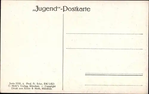 Künstler Ak Erler, Fr., Ein Lied, Frau mit Gitarre, Jugend Postkarte Serie  XXIII 6