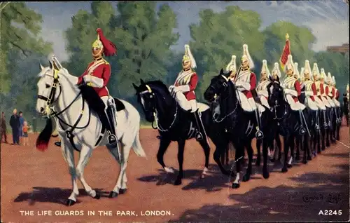 Künstler Ak London City, The Life Guards in the Park