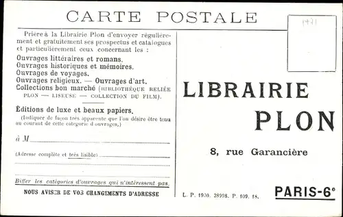 Ak Marc Chadourne, Auteur de Vasco et de Cecile de la Folie, Reklame, Librairie Plon