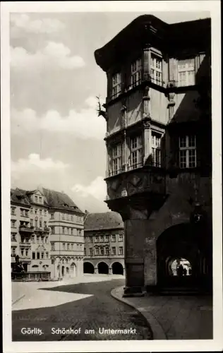 Ak Görlitz in der Lausitz, Schönhof am Untermarkt