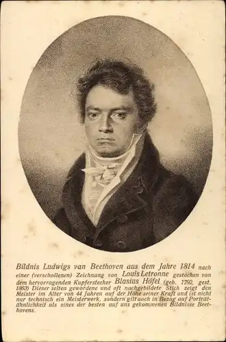 Künstler Ak Letronne, Louis, Komponist Ludwig van Beethoven im Jahr 1814, Portrait