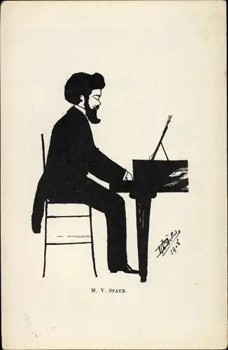 Künstler Ak Mann am Klavier, M. V. Staub