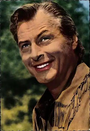 Ak Schauspieler Lex Barker als Old Shatterhand, Winnetou II. Teil, Portrait, Karl May