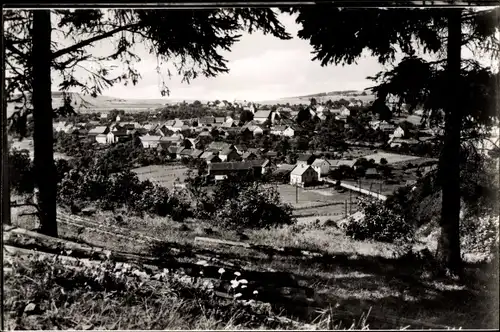 Ak Mehren in der Eifel, Durchblick zum Ort