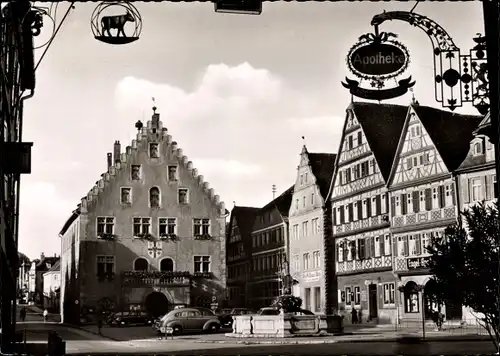 Ak Bad Mergentheim in Tauberfranken, Marktplatz, Rathaus