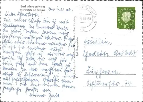 Ak Bad Mergentheim in Tauberfranken, Marktplatz, Rathaus