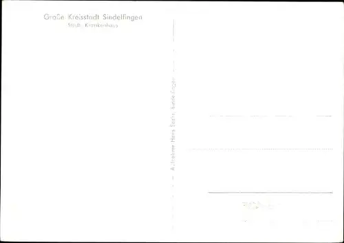 Ak Sindelfingen Baden Württemberg, Städt. Krankenhaus